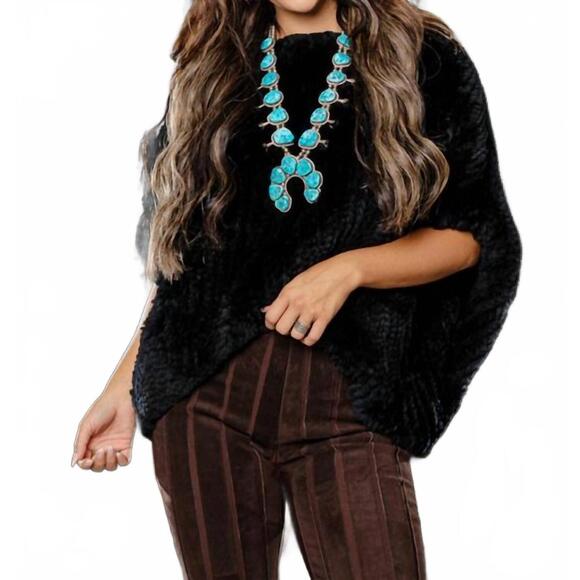 NEW MORRIS KAYE knitted rabbit sleeveless pullover in black - Picture 3 of 3